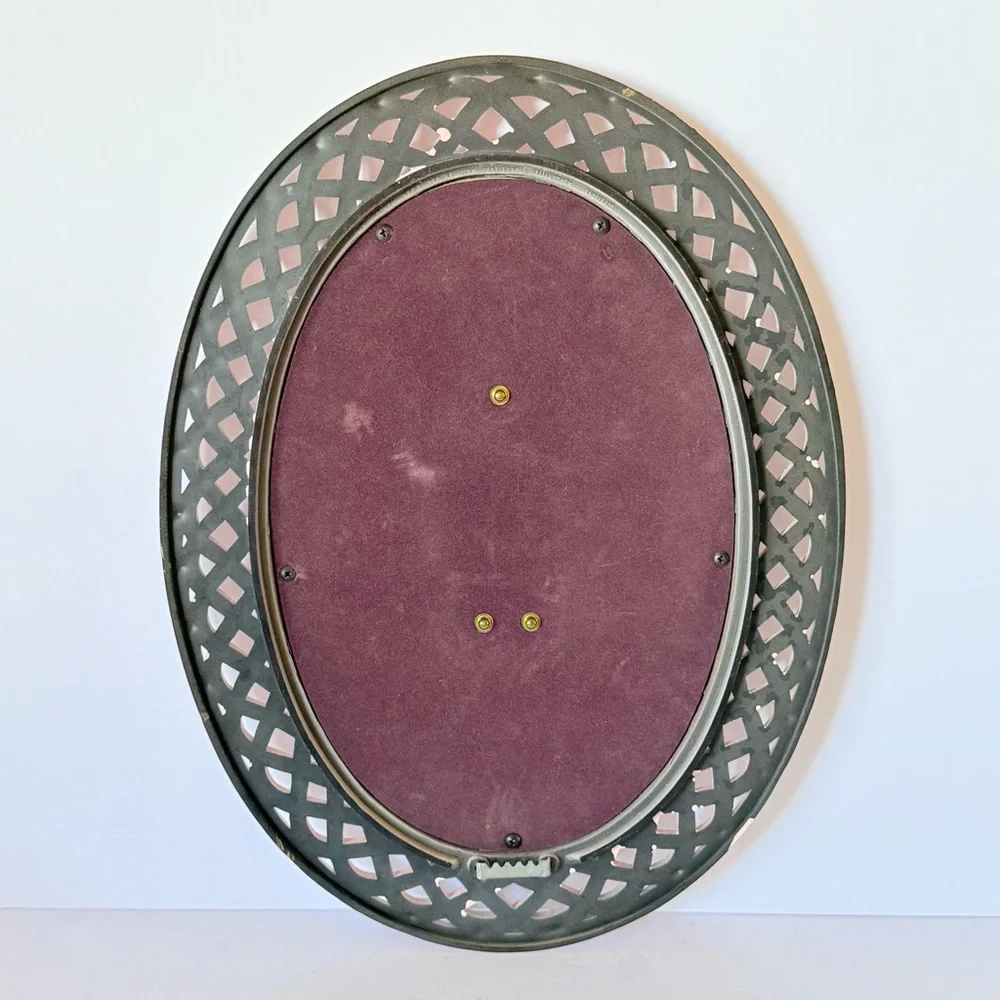 Vintage 1978 Homco Faux Wicker or Rattan Pink Mirror, Dart Industries USA